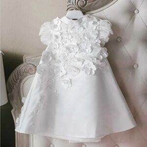 Butterfly White Satin Ceremony Dress petite maison kids